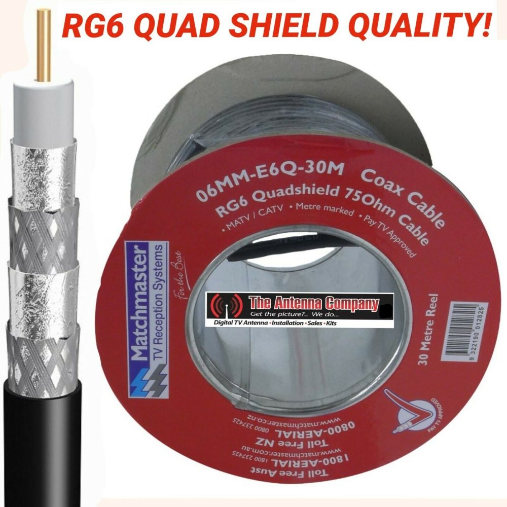 RG6 quad shield coaxial 30 meter roll industry standard foxtel approved DIGITAL