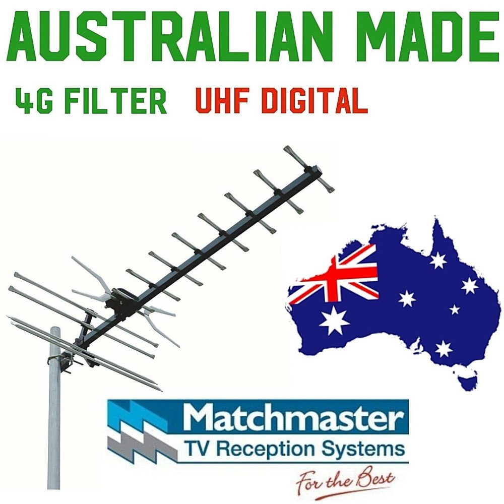 TV antenna uhf Matchmaster Australian Made digital hdtv rg6 f 4g  GMX 400