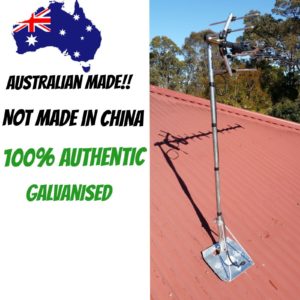 tin roof  mount for tv Antenna  GALVANIZED  HEAVY DUTY  WITH POLE  ozzy made!!!