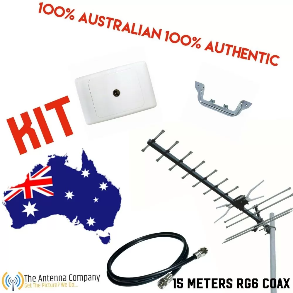 Tv Antenna KIT inc 15m of Rg6 Quad 4g  OZZY Made Quality plug and play digital