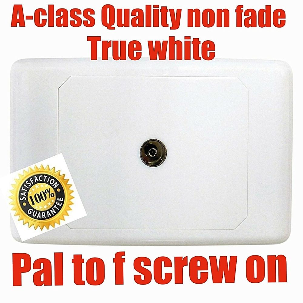 TV ANTENNA WALL PLATE PAL F DIY  WITH WALL CLIP QUALITY PRODUCT 05mm wp11