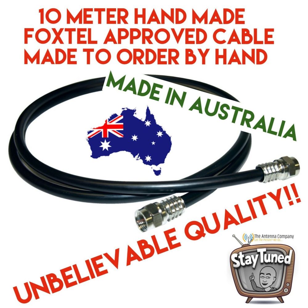 tv lead hand made 10 meter rg6 Quad core cable with f plugs or custom plugs 4tv