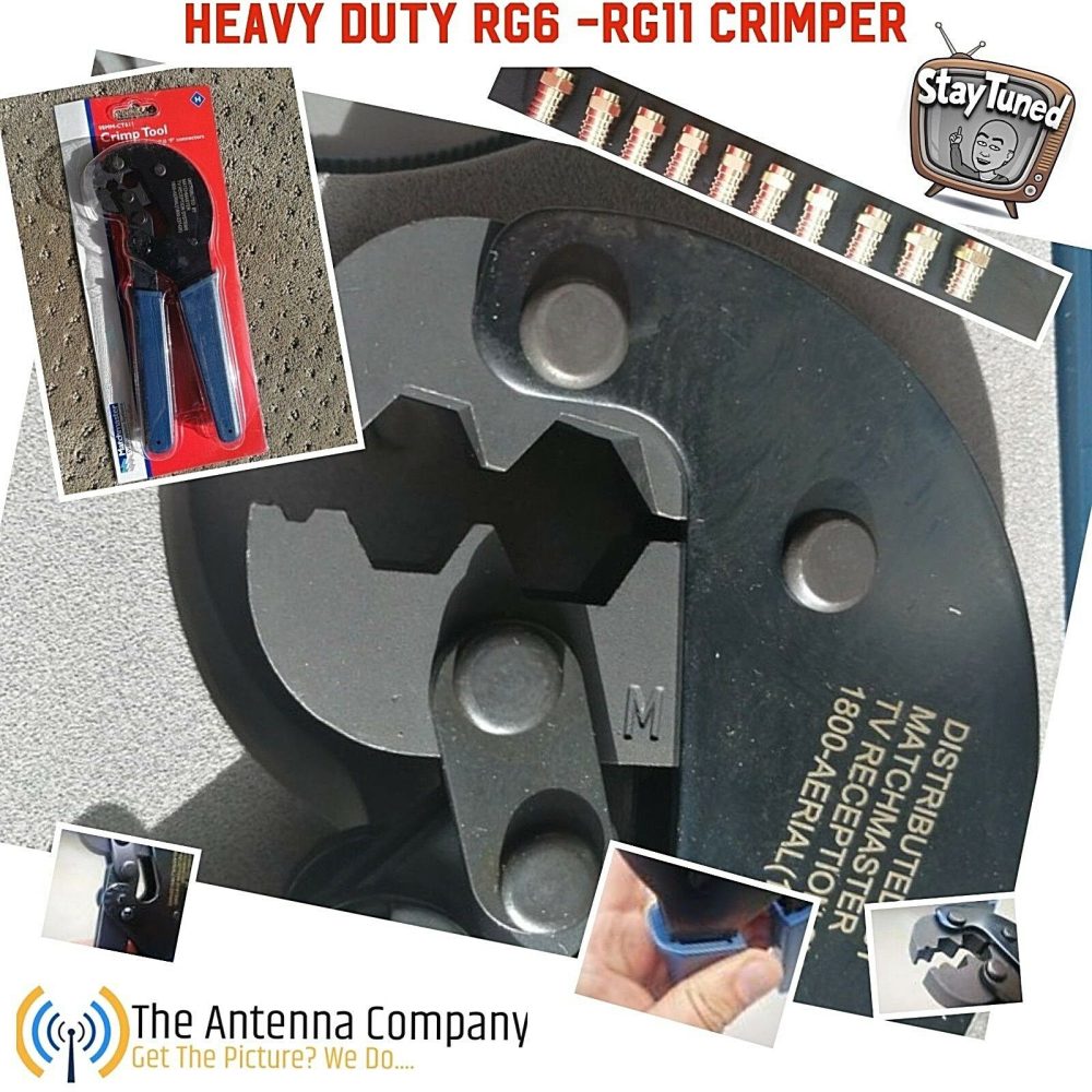 RG6 Crimp Tool Trade Quality Including 10 RG6F Connectors UHF VHF RG11 RG59