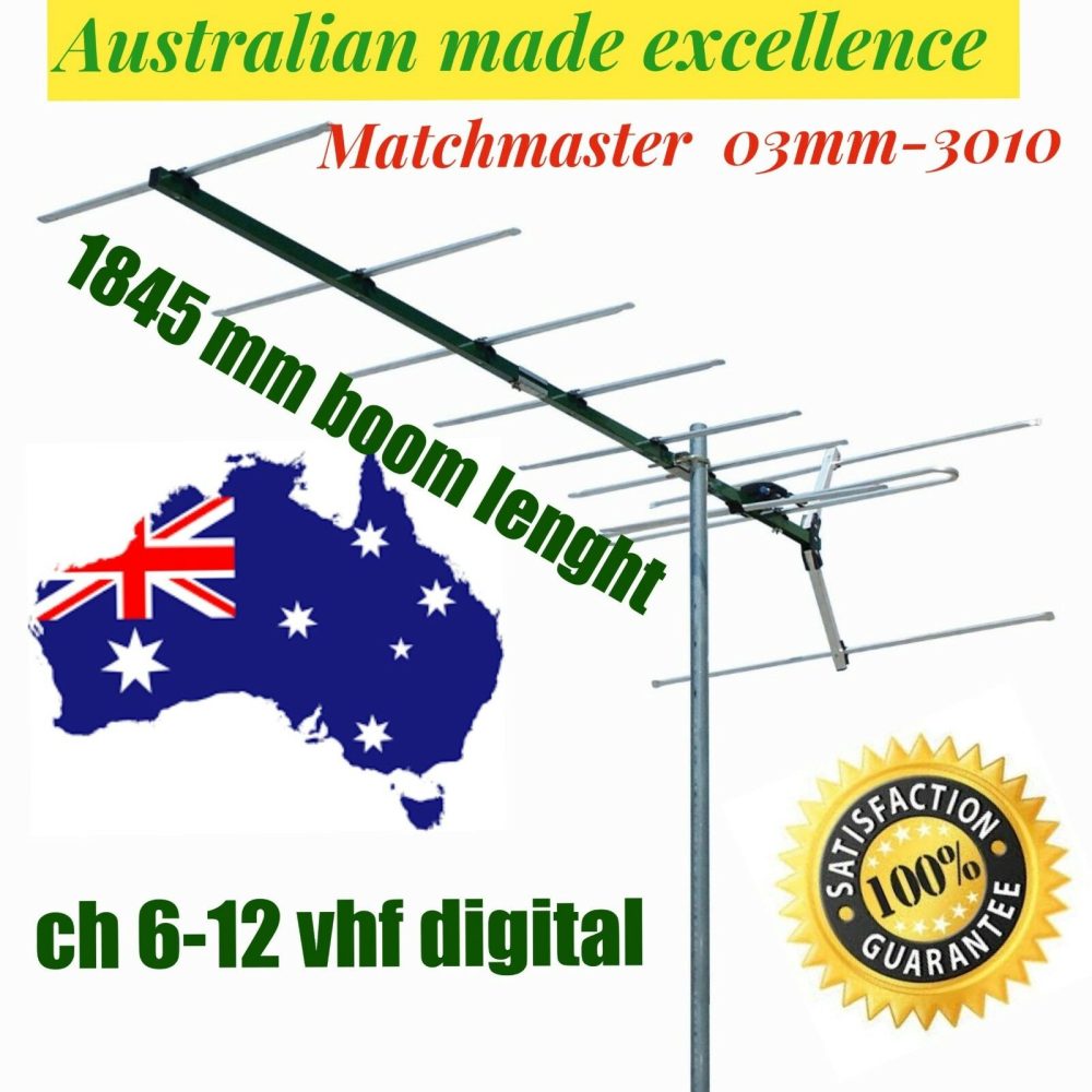 VHF tv antenna 10 element outdoor digital  matchmaster quality 03MM DR3010 hdtvs