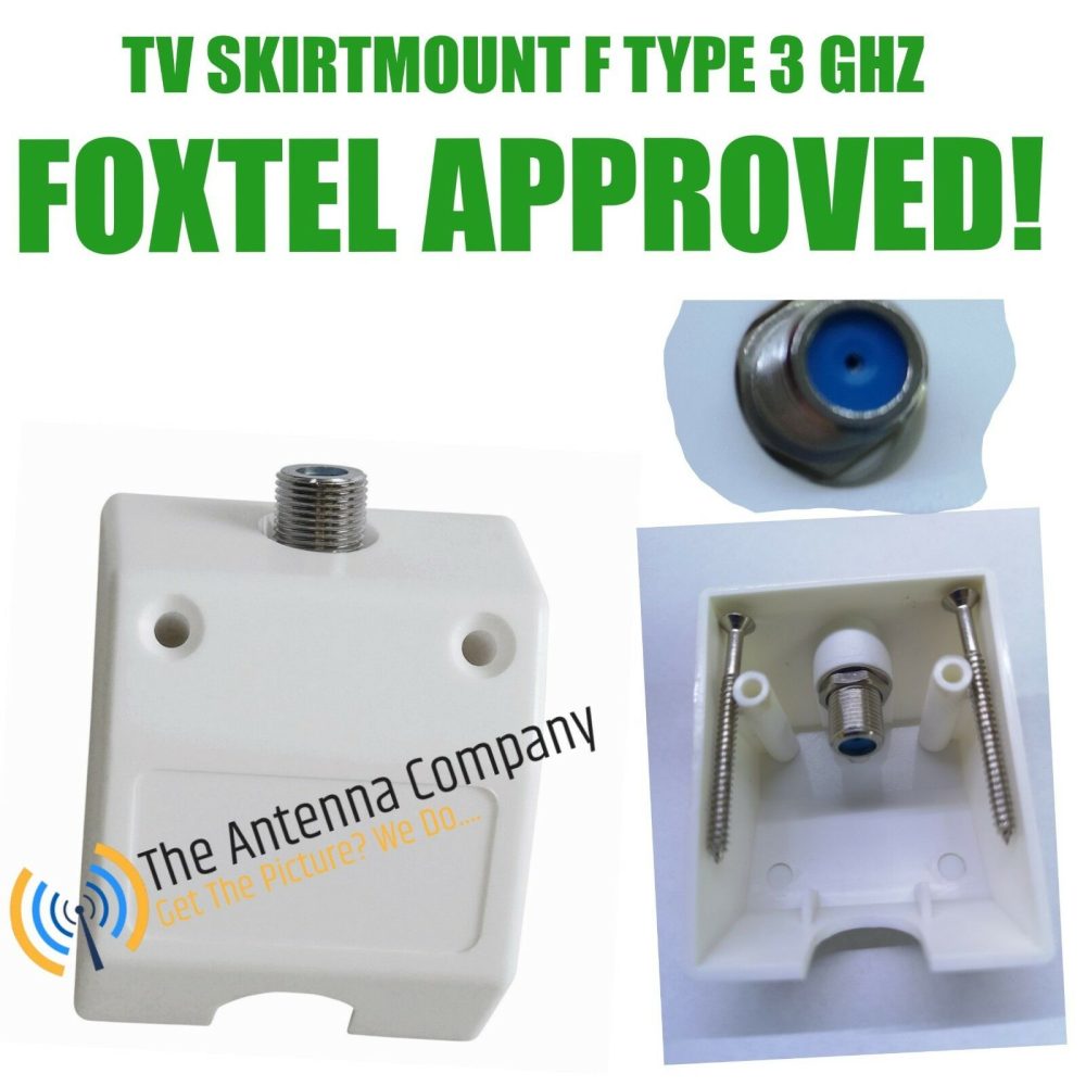 Skirting Board TV Antenna mount f Female including screws foxtel approved 3 GHZ
