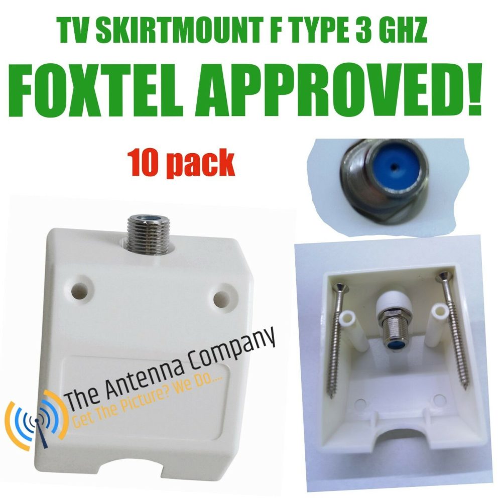 Skirting Board TV Antenna mount f Female including screws fox approved 10 pack