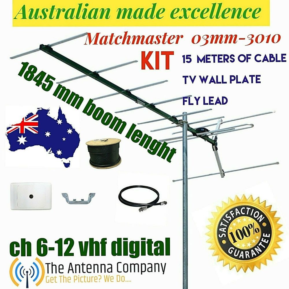 VHF tv antenna 10 element outdoor digital  matchmaster quality 03MM DR3010 KIT