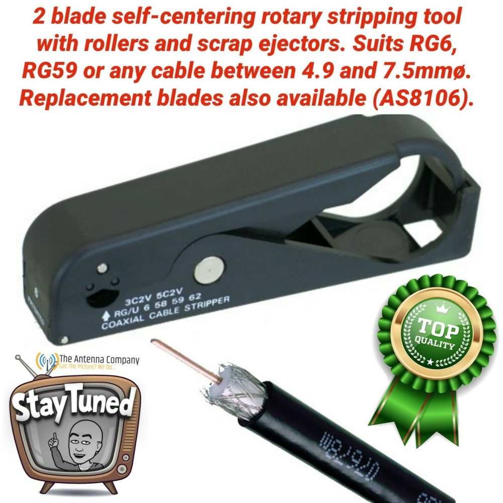 Coax stripping tool rg 6 rg 59 quality reliable roller design 4 professional use