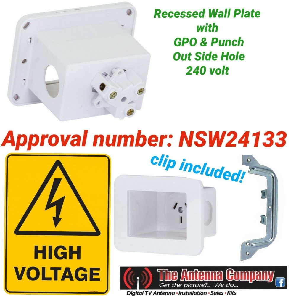 recessed power point  Australian approved quality behind tv fridge audio 240 V