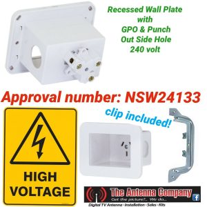 recessed power point  Australian approved quality behind tv fridge audio 240 V