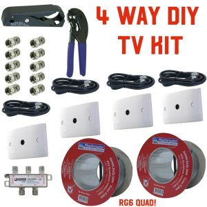 tv antenna 4 way outlet kit diy rg 6 quad f pal digital hd tools quality premium