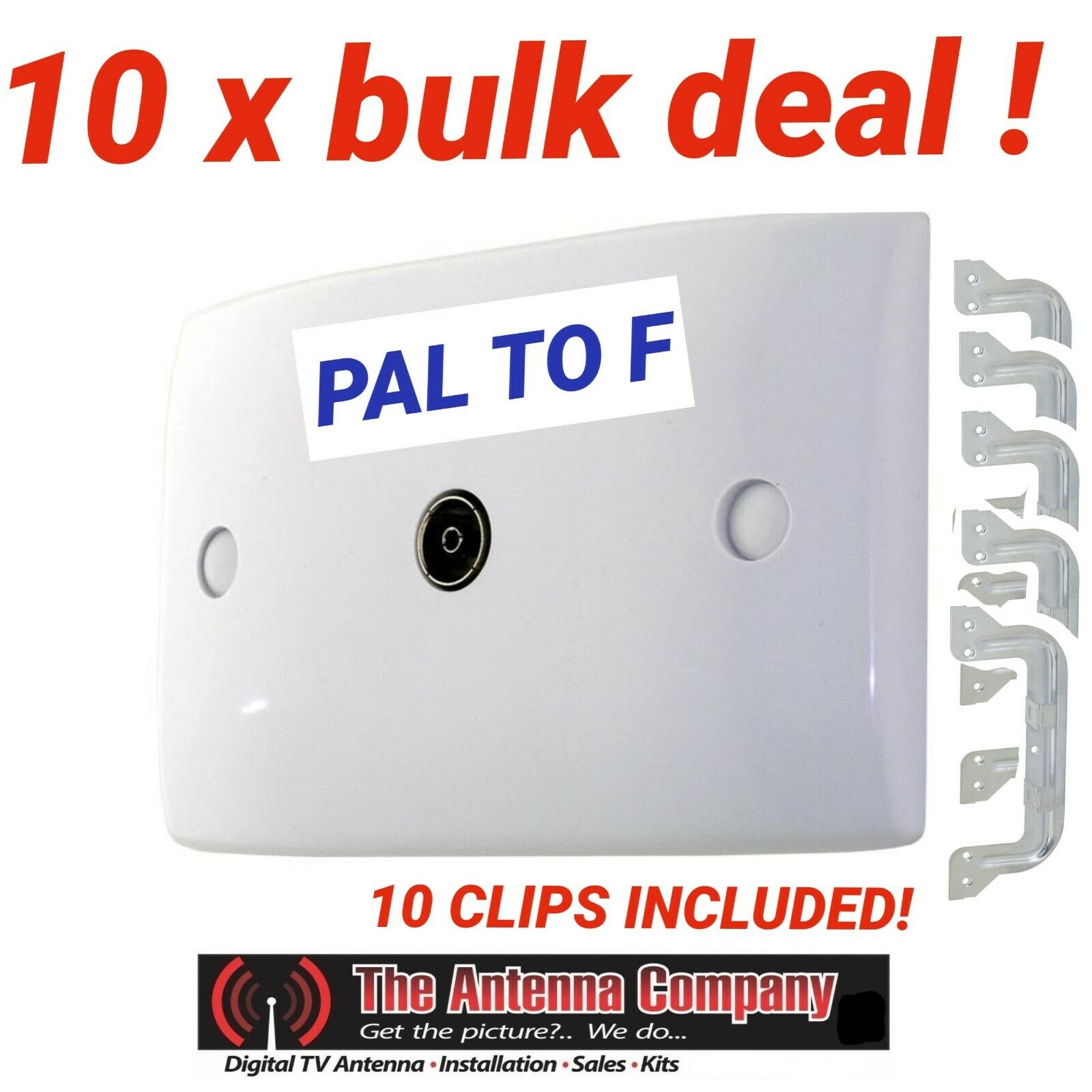 Wall Plate Pal To F Type Socket Outlet For Tv Antenna Aerial Coax Cable X 10 The Antenna Company