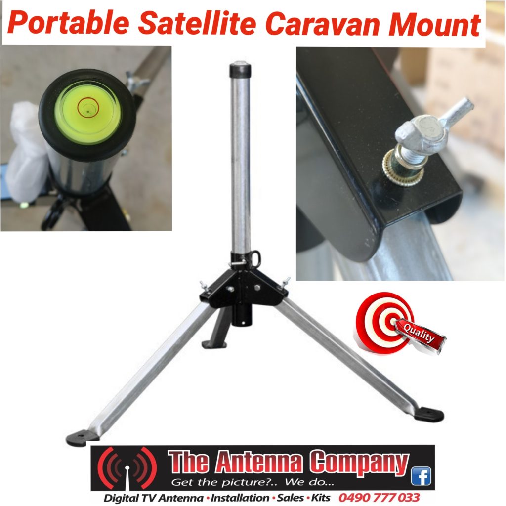 portable satellite mount for caravan travel