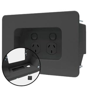 Recessed Wall Point with Built-in Cable Management System (Black)