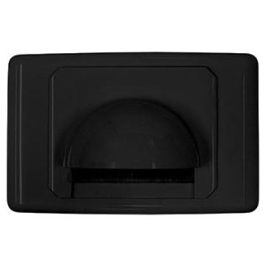 Outlet Plate Bull Nose with Brush Cover (Black)