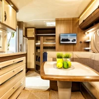 24"HD TV mounted in a caravan